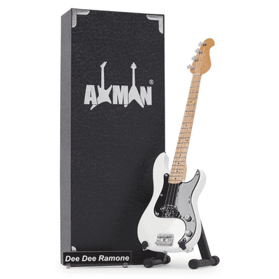 Dee Dee Ramone Bass Guitar Miniature Replica | Ramones | Handmade Music Gifts