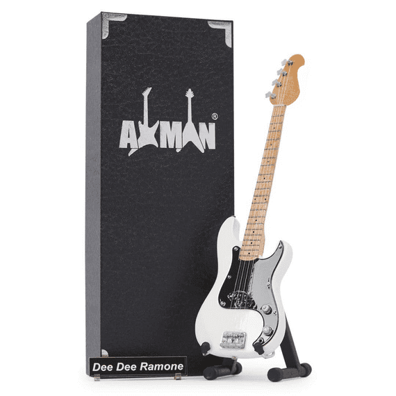 Dee Dee Ramone Bass Guitar Miniature Replica | Ramones | Handmade Music Gifts