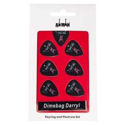 Dimebag Darrell Guitar Plectrum Gift Set |  6 Artist Plectrums | 1 Artist Keyring