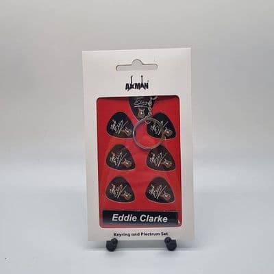 Eddie Clarke Guitar Plectrum Gift Set | 6 Artist Plectrums | 1 Artist Keyring