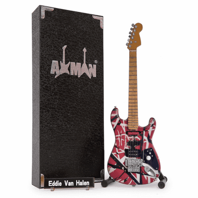 Eddie Van Halen Distressed Frankenstrat Guitar Miniature Replica | Music Gifts | Handmade