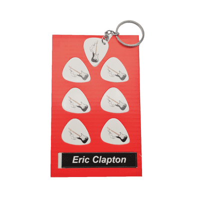 Eric Clapton Guitar Plectrum Gift Set | 6 Artist Plectrums | 1 Artist Keyring
