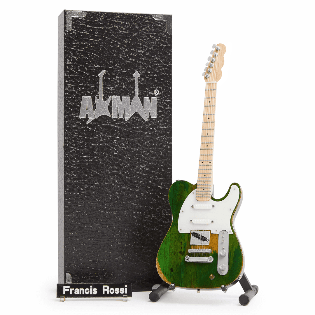Francis Rossi miniature guitar replica, 1:4 scale handmade tribute