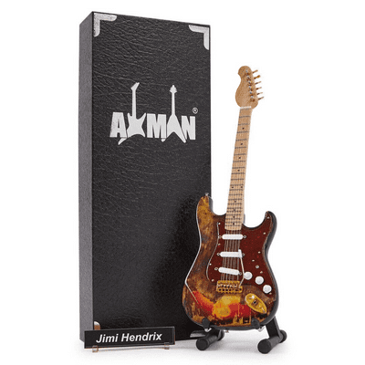 Jimi Hendrix Guitar Miniature Replica | Burnt | Handmade Music Gifts