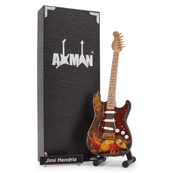 Jimi Hendrix Guitar Miniature Replica | Burnt | Handmade Music Gifts