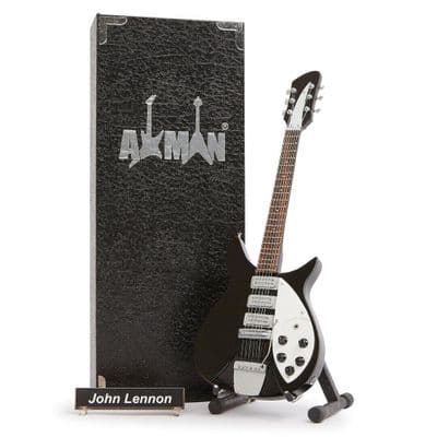 John Lennon Black Guitar Miniature Replica | The Beatles| Handmade Music Gifts