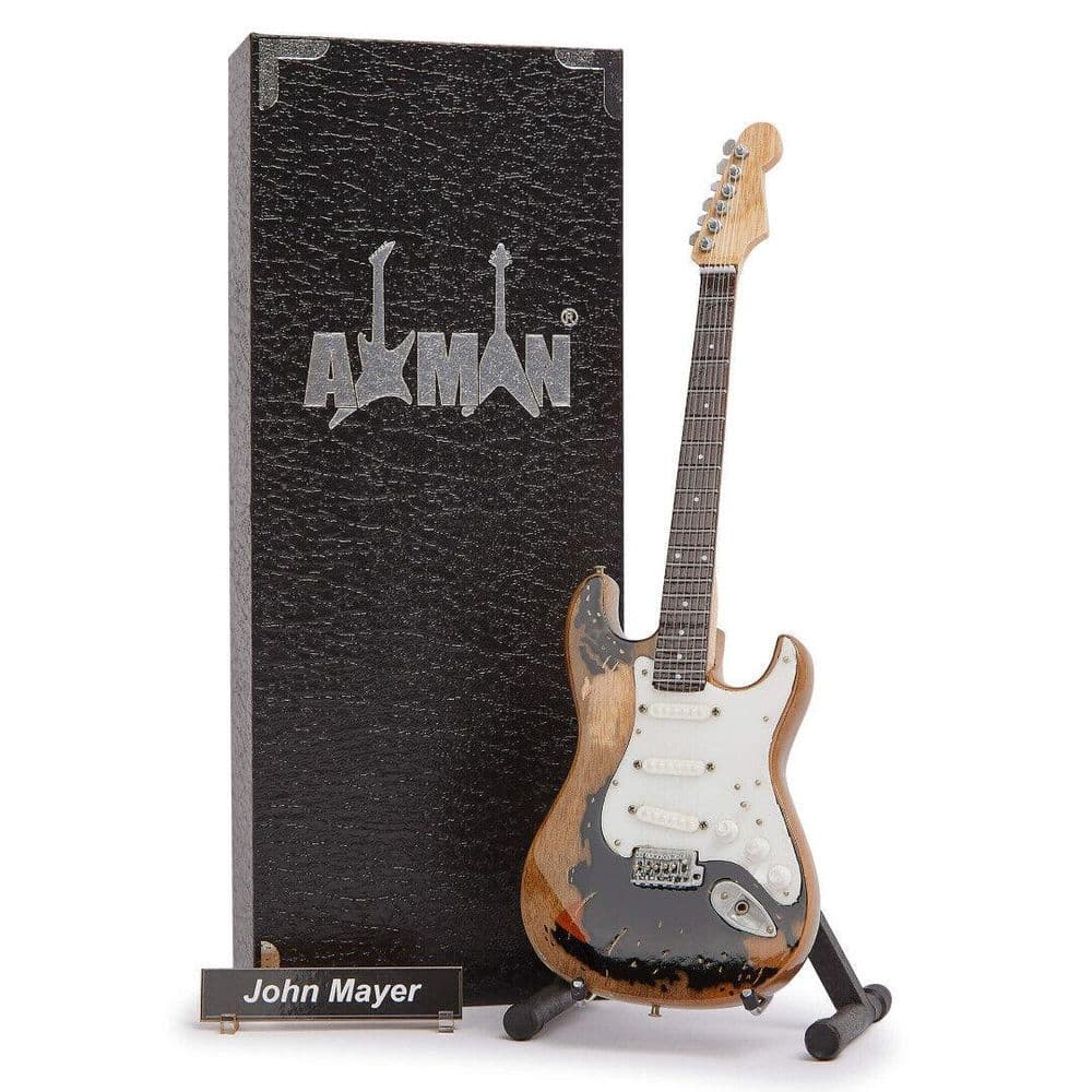 John Mayer - Miniature Guitare Réplique BLACK1 Avec Support - Ornement Décoratif Fait Main