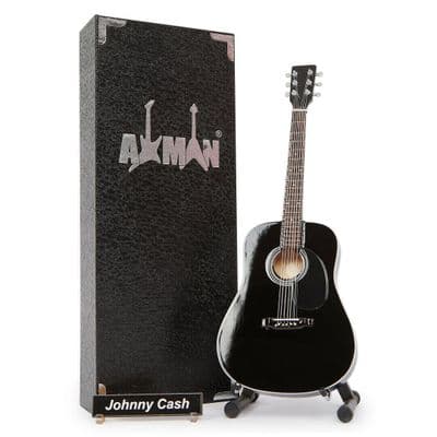Johnny Cash Black Acoustic Guitar Miniature Replica | Handmade Music Gifts