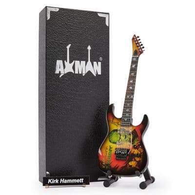 Kirk Hammett Mummy Guitar Miniature Replica | Metallica| Display Box | Mini Stand | Name Plate