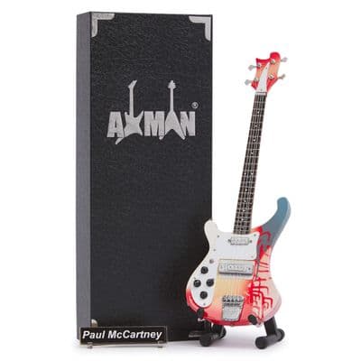 Paul McCartney Bass Guitar Miniature Replica | 1964 Fireglo | Beatles | Handmade Music Gifts