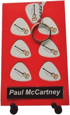 Paul McCartney Guitar Plectrum Gift Set | 6 Artist Plectrums | 1 Artist Keyring
