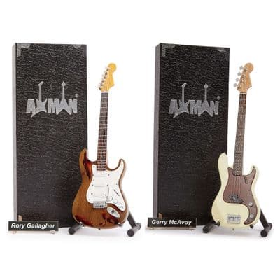 Rory Gallagher & Gerry McAvoy Miniature Guitar Set | Handmade Gifts