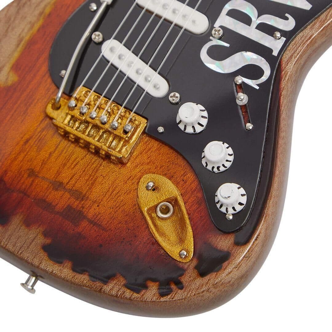 Stevie Ray Vaughan - Réplique de Guitare Miniature - Cadeaux de Musique - Ornement Fait à la Main