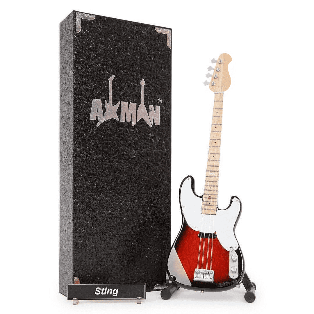 Sting miniature bass replica, 1:4 scale handmade music gift, The Police