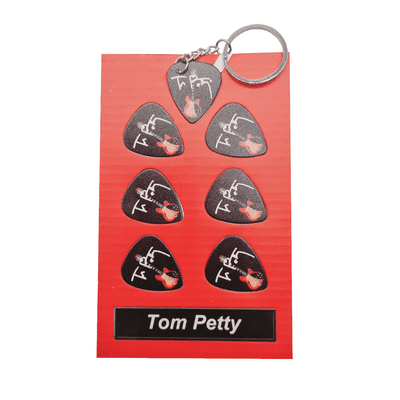 Tom Petty Guitar Plectrum Gift Set | 6 Artist Plectrums | 1 Artist Keyring