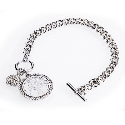 600040 SILVER TREE OF LIFE TOGGLE BRACELET