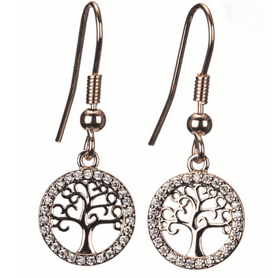 600061 ROSE GOLD TREE OF LIFE EARRINGS