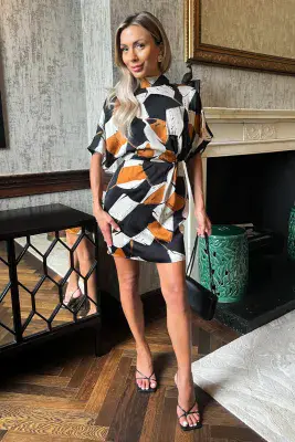 AX PARIS Geometric Print Dress | DA1861