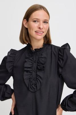 b.young Haniko Frill Blouse | Black  20815517