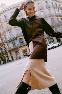 b.young  Merli Structure Skirt | Cement  Malange 20813871