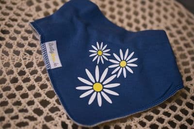 Baby Boo Daisy Organic  Bandana Bib| Navy