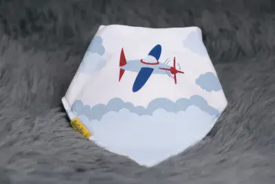 Baby Boo Flying High Organic  Bandana Bib| Blue