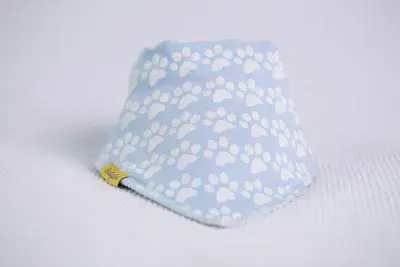 Baby Boo Puppy Paws Organic  Bandana Bib| Blue