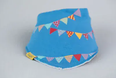 Babyboo Party Time Blue Organic Bandana Bib