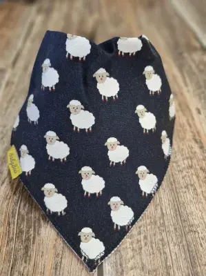 Babyboo Sally The Sheep Navy Organic Bandana Bib