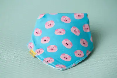 Babyboo Three Little Pigs Turquoise Organic  Bandana Bib