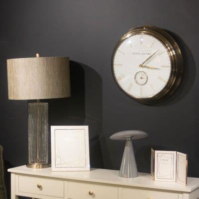 Baker And Brown Clock  49 cm| White/Gold TL6645