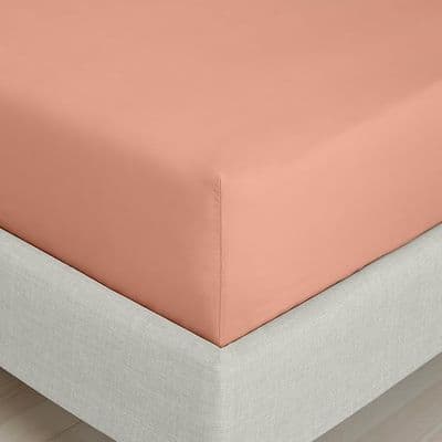 Bianca  200TC Percale Fitted Sheet | Clay