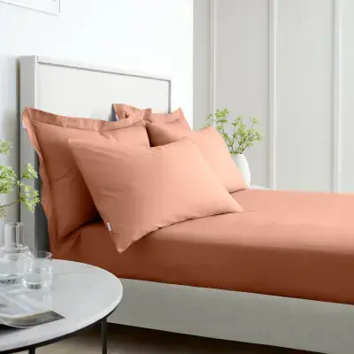 Bianca 200TC Percale Pillowcase | Clay