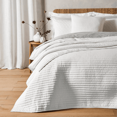 Bianca Quilted Lines Bedspread |Silver Grey