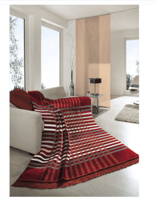 Biederlack  Border Check Blanket 140 x 180 cm | Bordeaux 823861