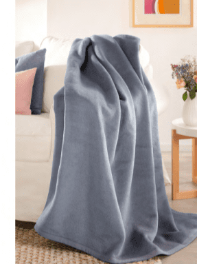 Biederlack Cotton Rich Plain Blanket 140x180cm| Dusty Blue B6218