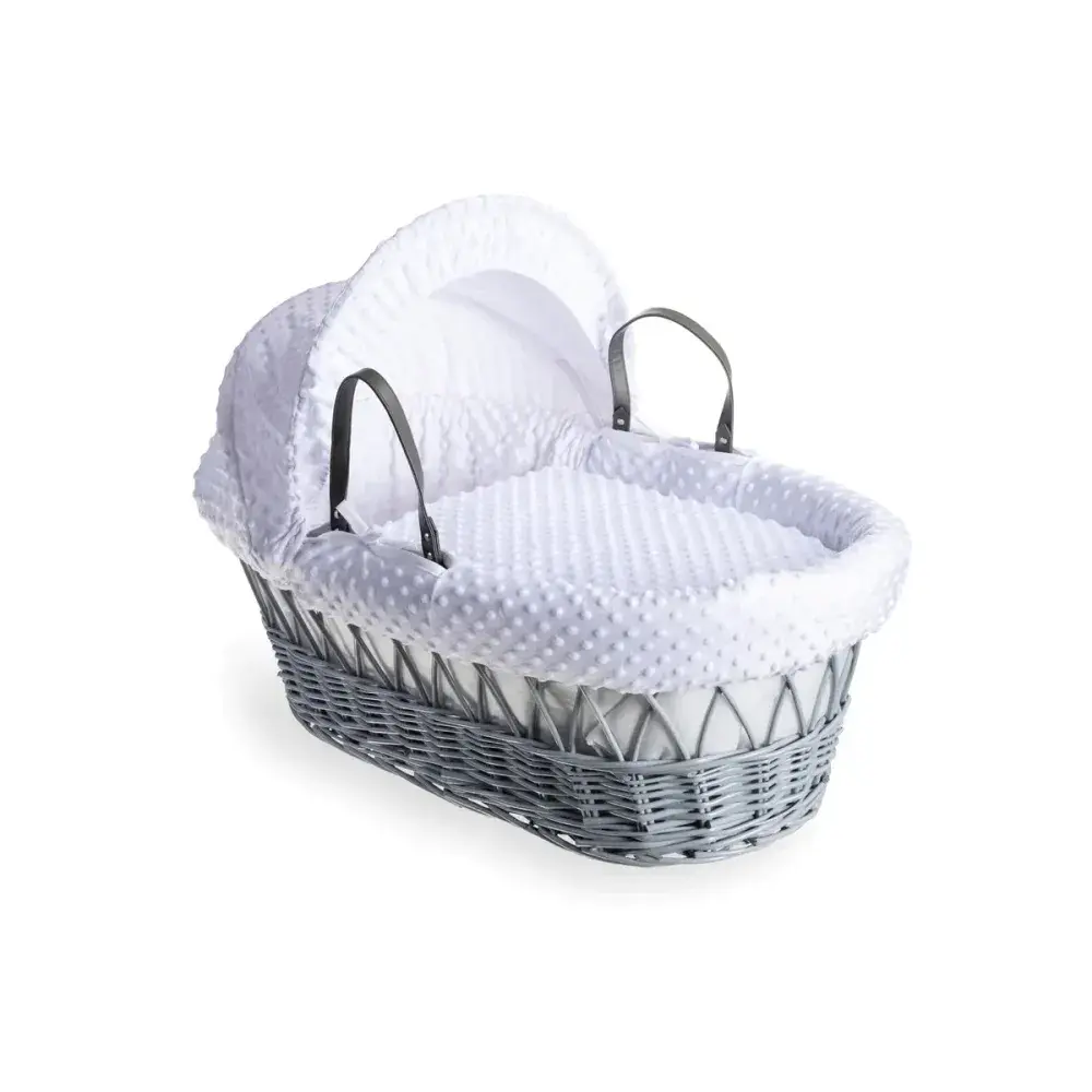 BR Nursery Cuddles Wicker Moses Basket Grey-Burkes-shop