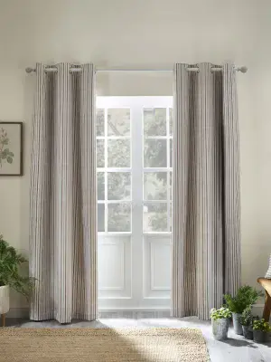 Catherine Landsfield  Logan Eyelet Curtains | Natural