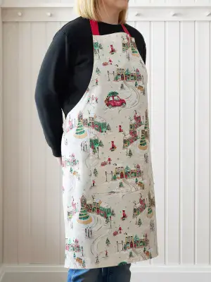 Catherine Lansfield Christmas Town Apron | Natural