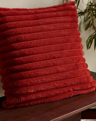 Catherine Lansfield Cosy Ribbed Filled Cushion | Burnt Orange