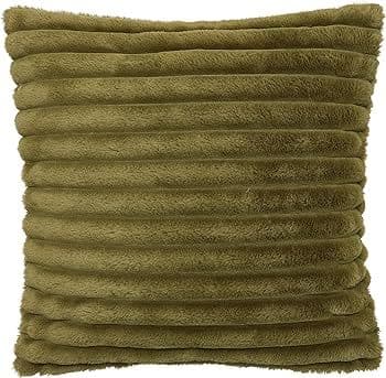 Catherine Lansfield Cosy Ribbed  Filled Cushion | Olive