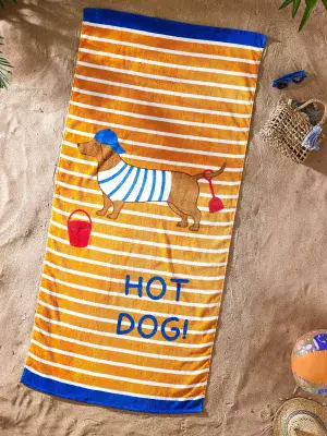 Catherine Lansfield Hot Dog Beach Towel 76 x 160 cm | Orange
