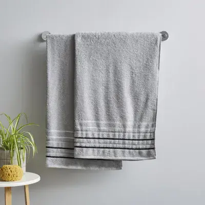 Catherine Lansfield Java Stripe Hand Towel  | Grey