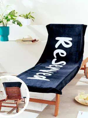 Catherine Lansfield Stripe Lounger Towel | Black/white