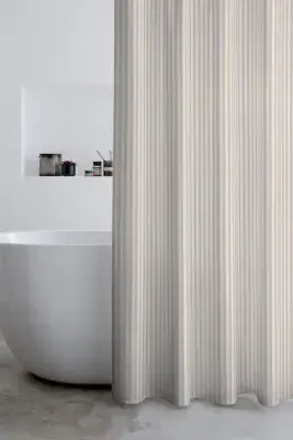 Catherine Lansfield  Timeless Stripe Shower Curtain| Natural