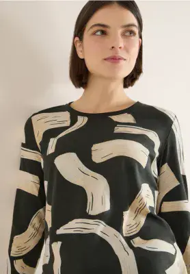 CECIL All Over Print Top  | Khaki 324408