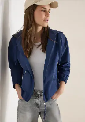 CECIL Blouson With Hoody  | Denim Blue 212984