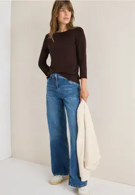 CECIL Boatneck Top | Brown 319919