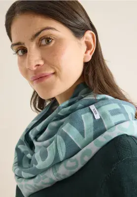 CECIL Cozy Print  Loop Scarf  | Mint Green 572967