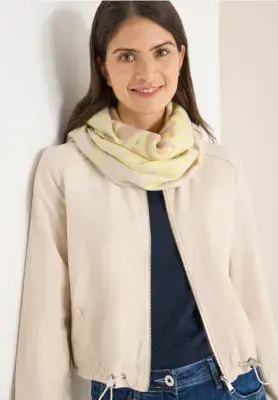 CECIL Cozy Print  Loop Scarf  | Yellow 572967